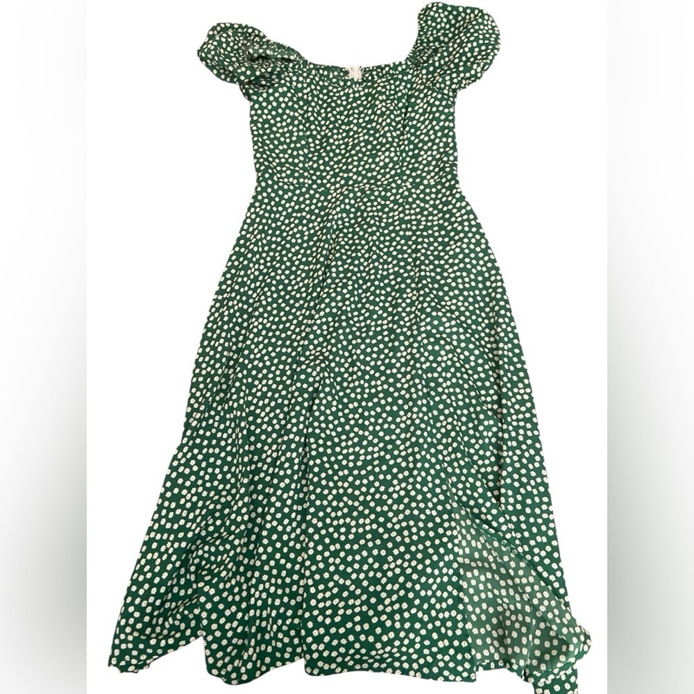 SHEIN FLORAL GREEN DRESS